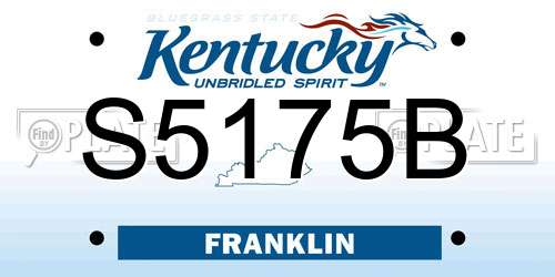 S5175B Kentucky License Plate
