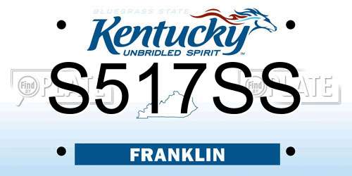 S517SS Kentucky License Plate