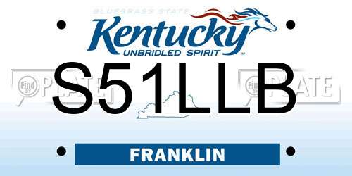 S51LLB Kentucky License Plate
