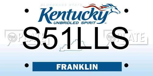S51LLS Kentucky License Plate
