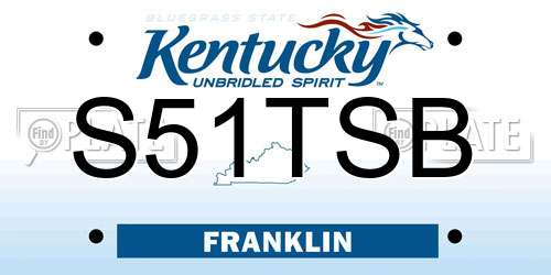 S51TSB Kentucky License Plate