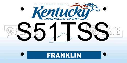 S51TSS Kentucky License Plate