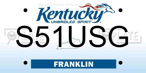 S51USG Kentucky License Plate