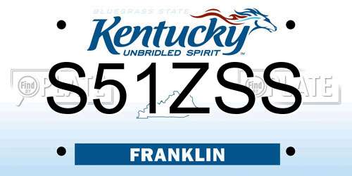 S51ZSS Kentucky License Plate