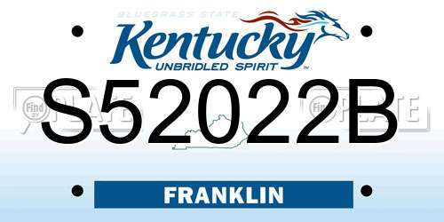 S52022B Kentucky License Plate