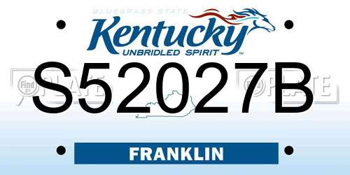 S52027B Kentucky License Plate