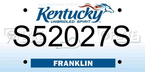 S52027S Kentucky License Plate