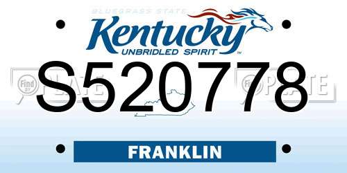 S520778 Kentucky License Plate