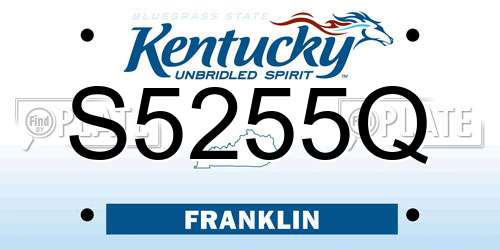 S5255Q Kentucky License Plate