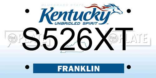 S526XT Kentucky License Plate