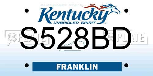 S528BD Kentucky License Plate