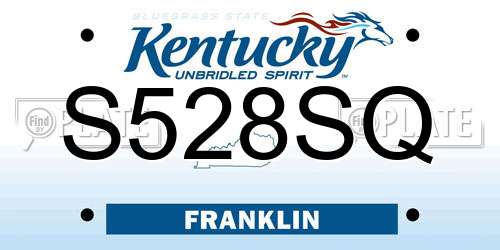 S528SQ Kentucky License Plate