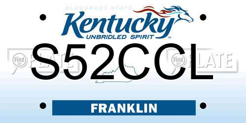 S52CCL Kentucky License Plate