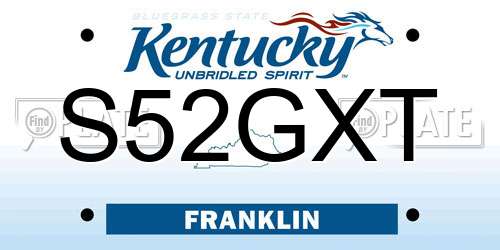 S52GXT Kentucky License Plate
