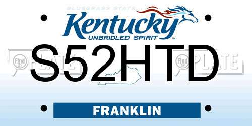S52HTD Kentucky License Plate
