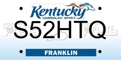 S52HTQ Kentucky License Plate