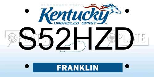 S52HZD Kentucky License Plate