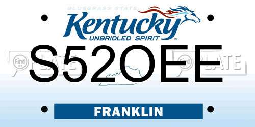 S52OEE Kentucky License Plate