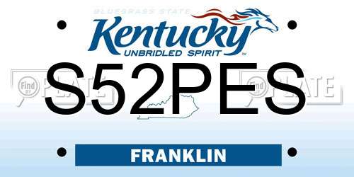 S52PES Kentucky License Plate