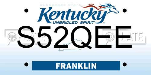 S52QEE Kentucky License Plate