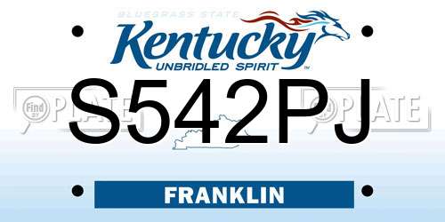 S542PJ Kentucky License Plate