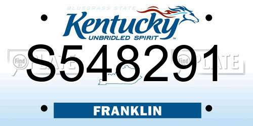 S548291 Kentucky License Plate