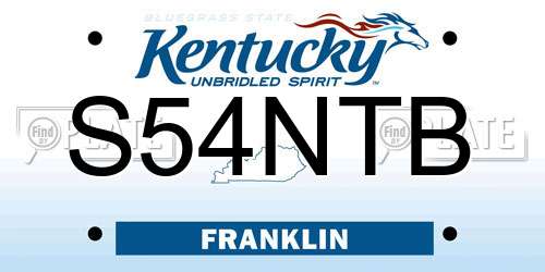 S54NTB Kentucky License Plate