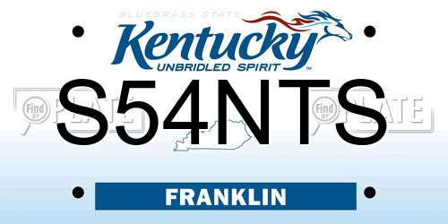 S54NTS Kentucky License Plate