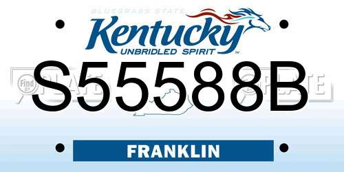 S55588B Kentucky License Plate