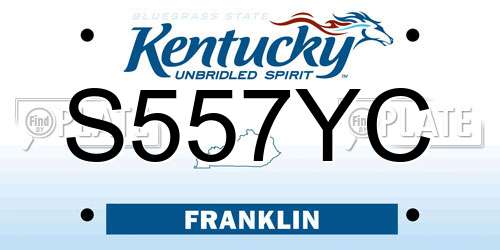 S557YC Kentucky License Plate