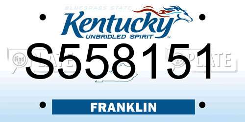 S558151 Kentucky License Plate