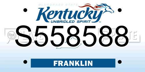 S558588 Kentucky License Plate