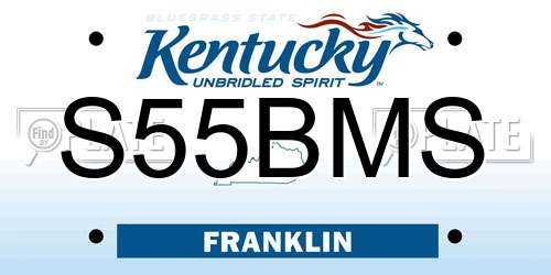 S55BMS Kentucky License Plate