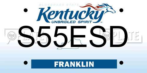 S55ESD Kentucky License Plate
