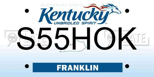 S55HOK Kentucky License Plate