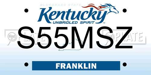 S55MSZ Kentucky License Plate