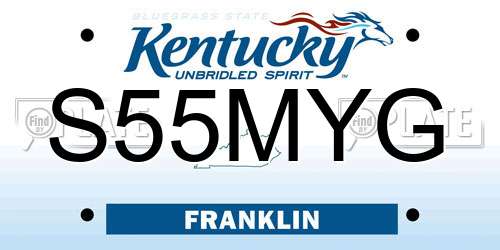 S55MYG Kentucky License Plate