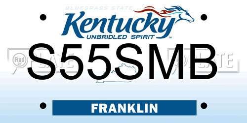 S55SMB Kentucky License Plate
