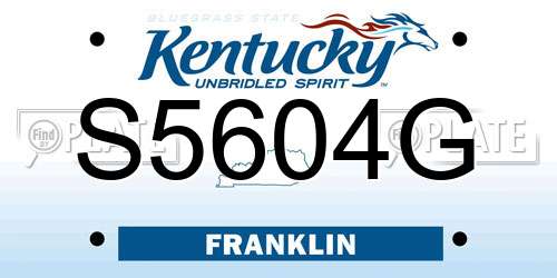 S5604G Kentucky License Plate