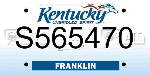 S565470 Kentucky License Plate