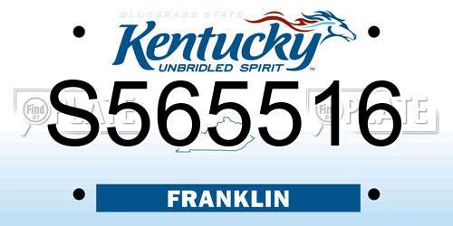S565516 Kentucky License Plate