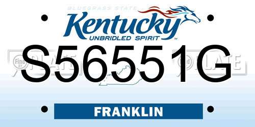 S56551G Kentucky License Plate
