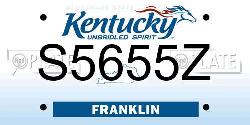 S5655Z Kentucky License Plate