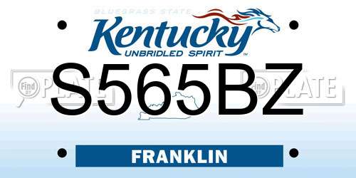 S565BZ Kentucky License Plate