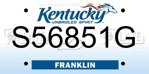 S56851G Kentucky License Plate
