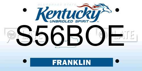 S56BOE Kentucky License Plate