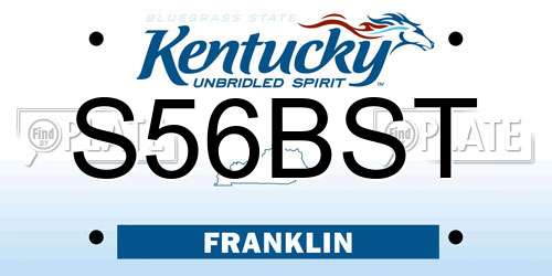 S56BST Kentucky License Plate