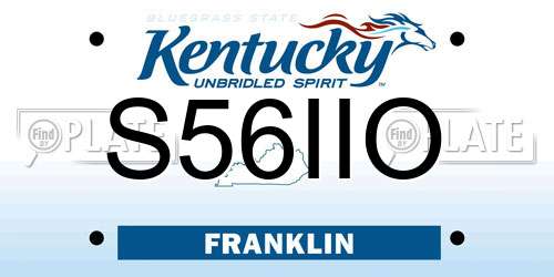 S56IIO Kentucky License Plate