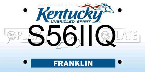 S56IIQ Kentucky License Plate