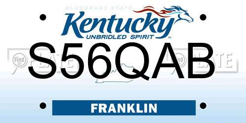 S56QAB Kentucky License Plate